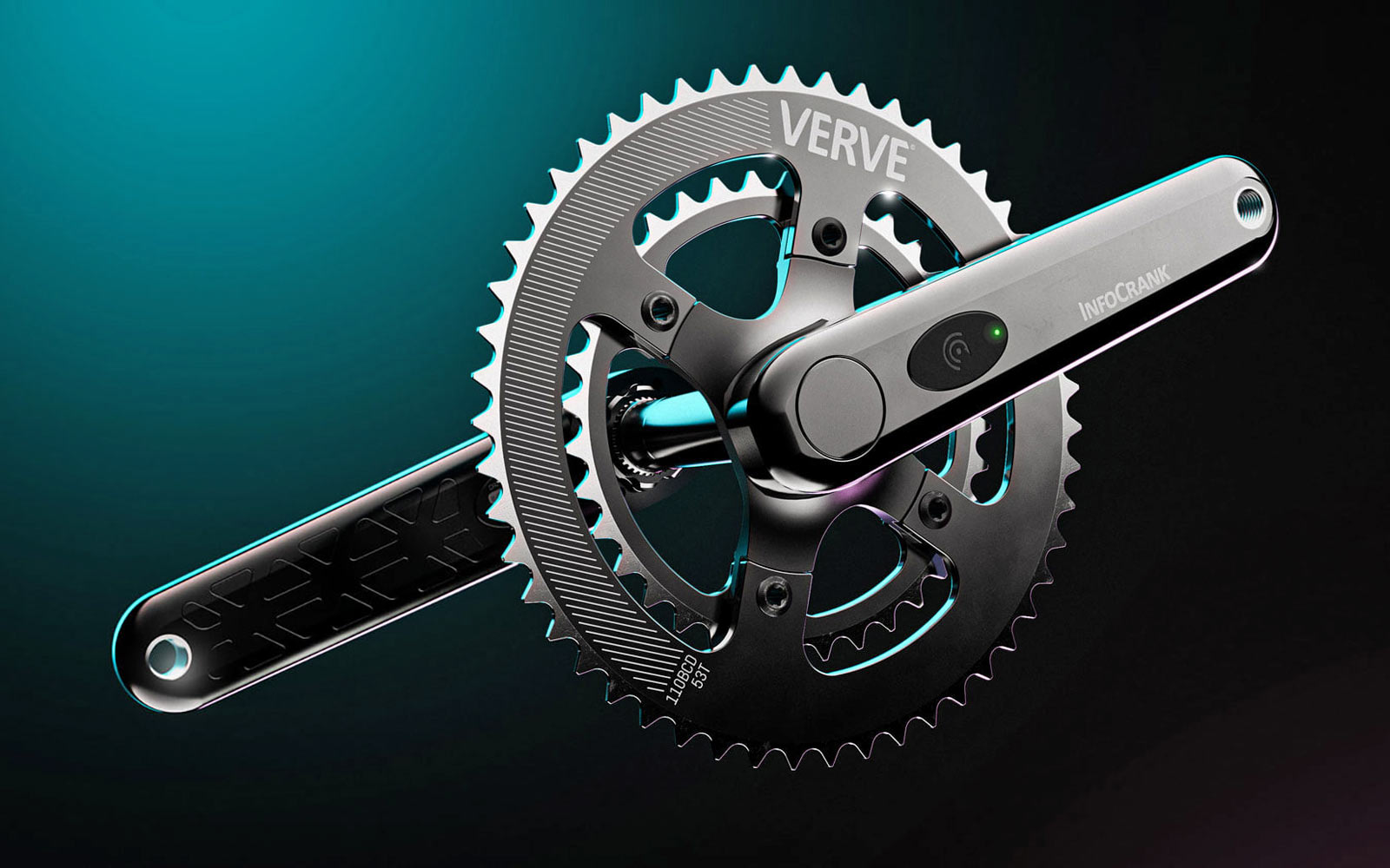 Verve InfoCrank IC2 power meter crankset, angled