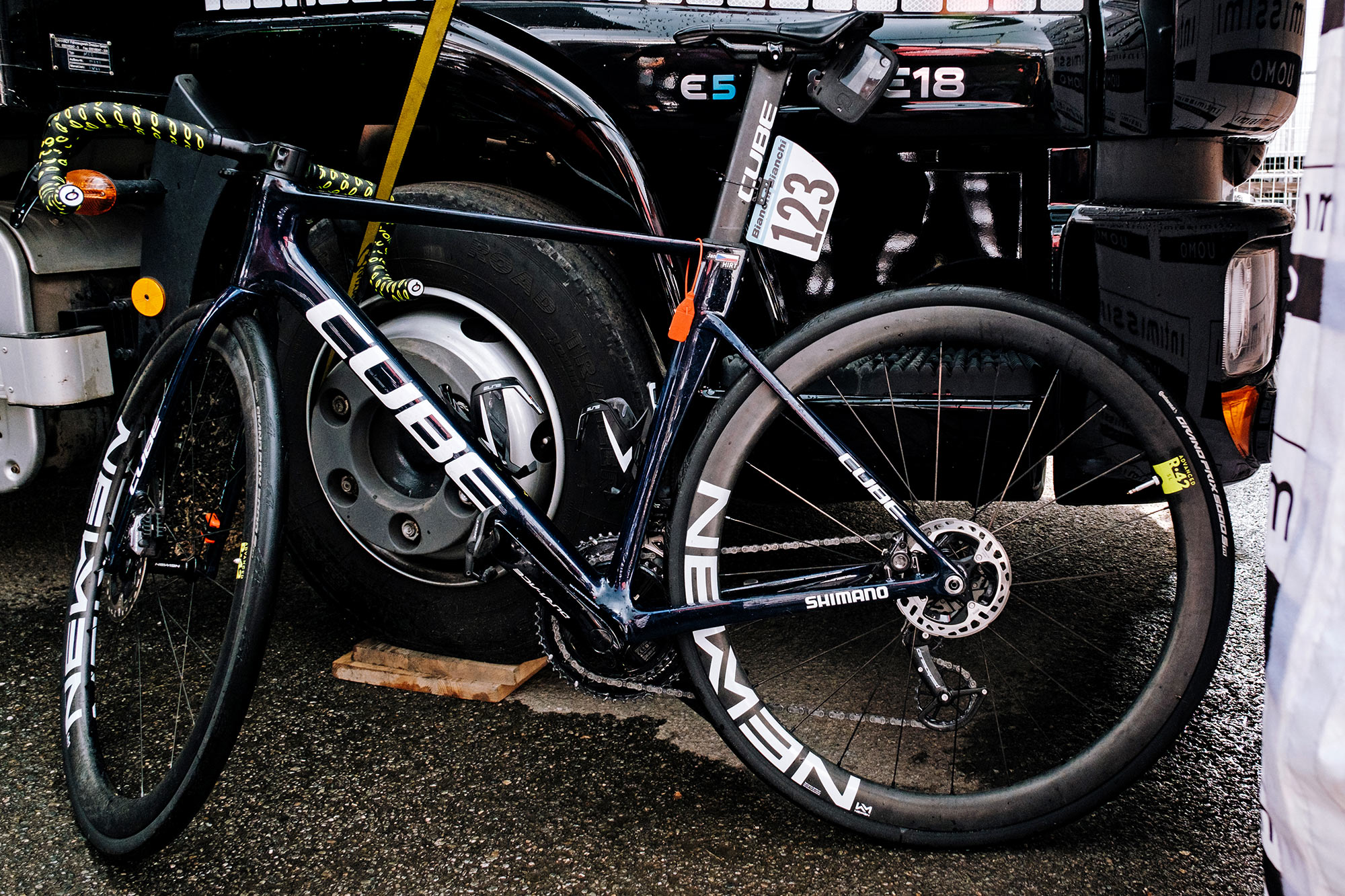 new Cube Litening Air road bike, 2022 Giro Stage 16 winner Jan Hirt of Intermarche Wanty Gobert, photo by Cycling Media Agency