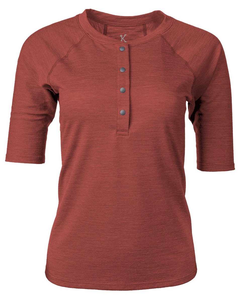 Kitsbow Merino Wool Henley Red Earth Heather