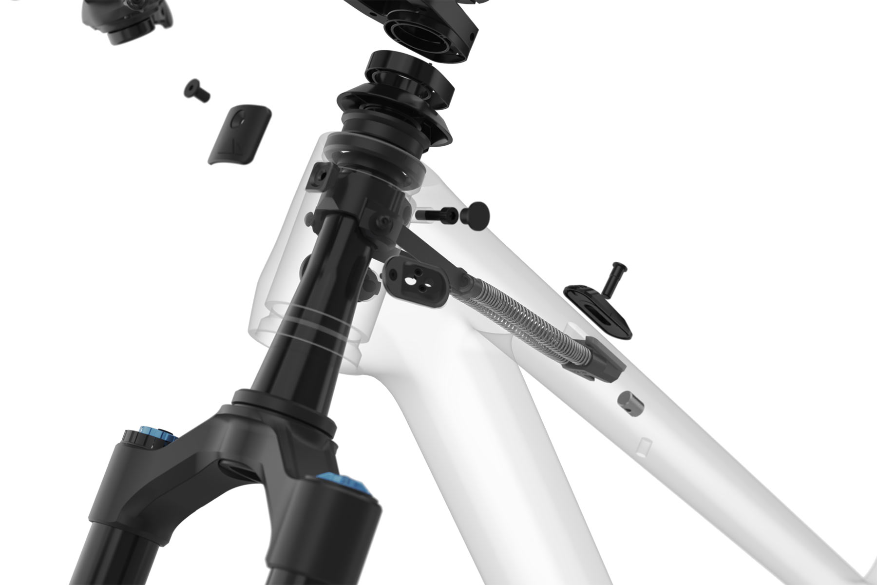 Canyon Spectral KIS all-mountain bike, MTB steering dynamics by Syntace, exploded view