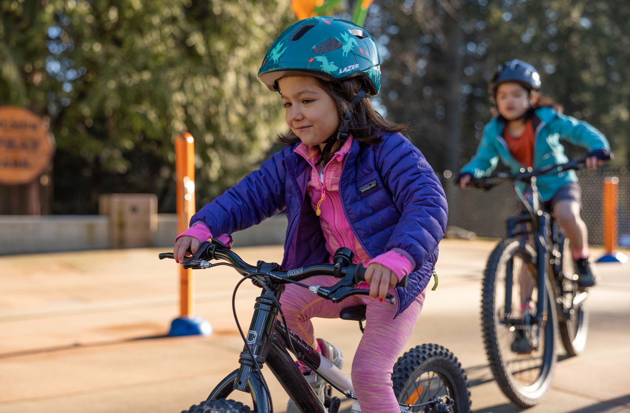 Child wearing a Lazer Pnut KinetiCore helmet.