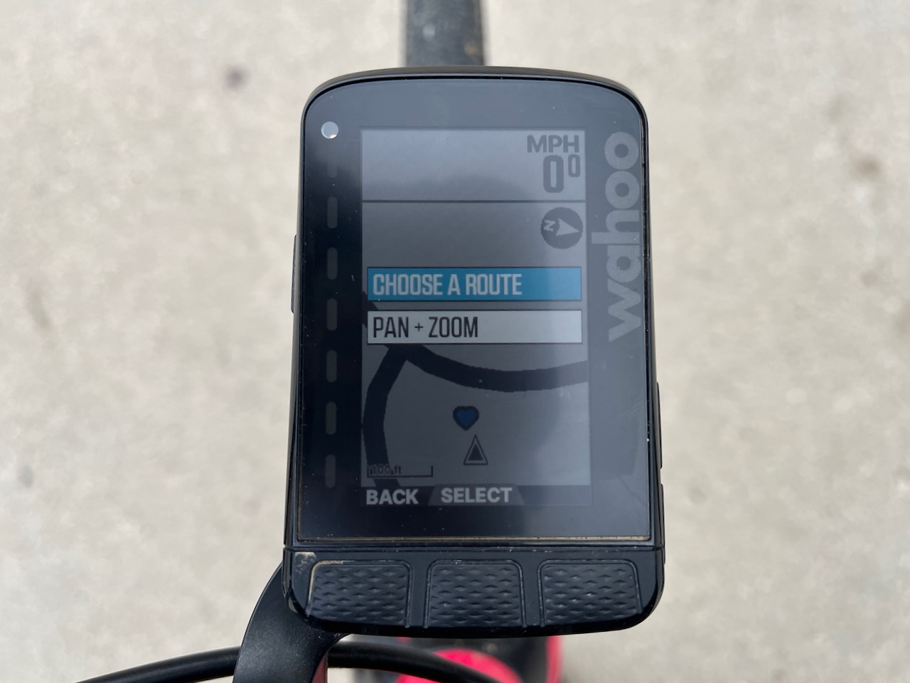 Wahoo Elemnt Roam pan zoom feature