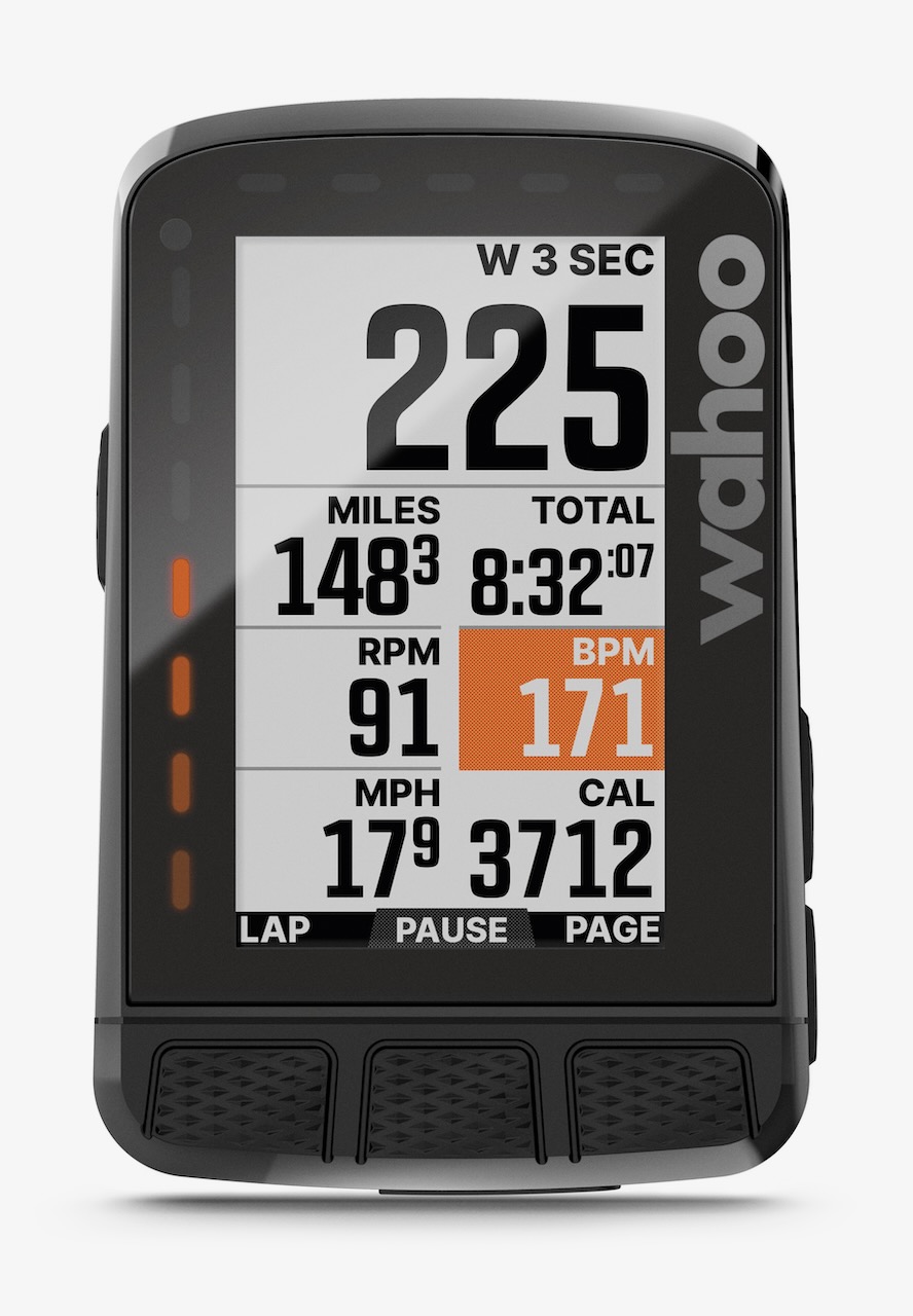 Wahoo Elemnt Roam showing BPM LED