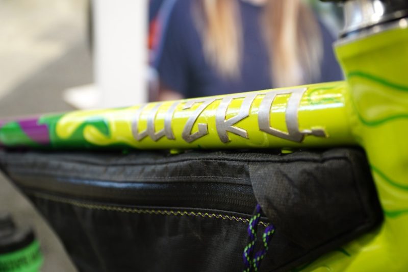 WZRD Bikes brazed down tube logo