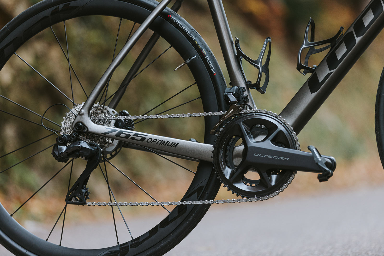 look 765 optimum endurance road bike drivetrain closeup