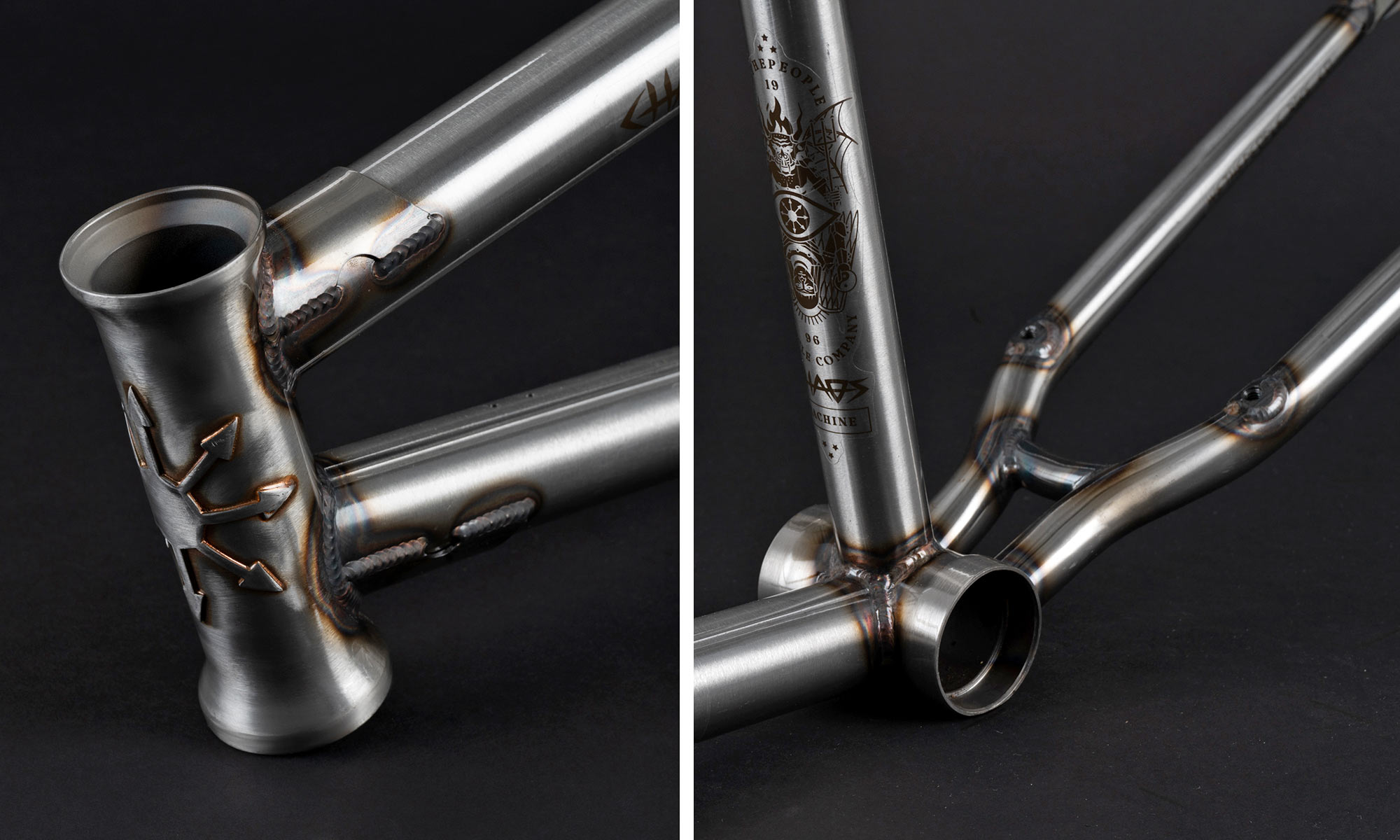 WTP Chaos Machine disc brake BMX bike, Tyson Jones-Peni signature frame details
