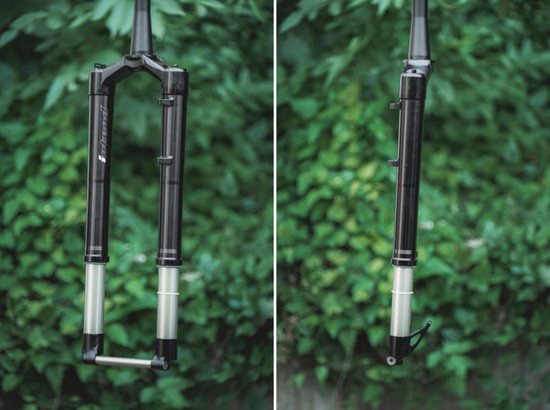 intend samurai xc 120mm mtb fork usd post mount flat mount 180