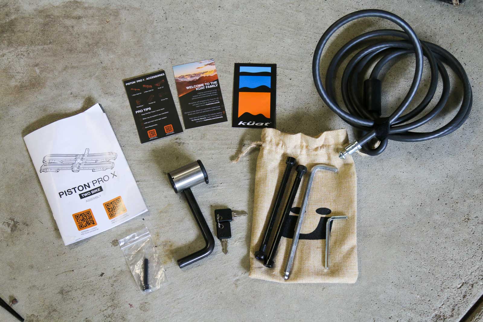 Kuat Piston Pro X included parts