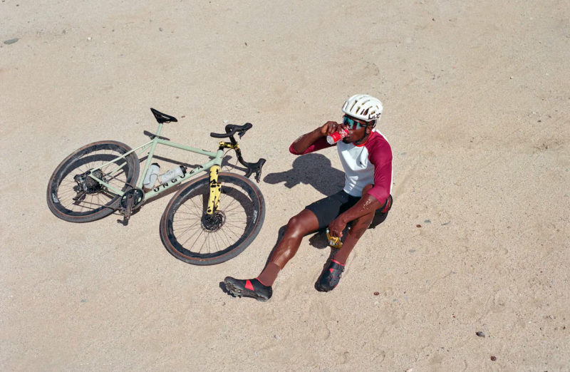 Onguza Original Gravel Model 1, premium steel gravel bike made in Namibia, desert
