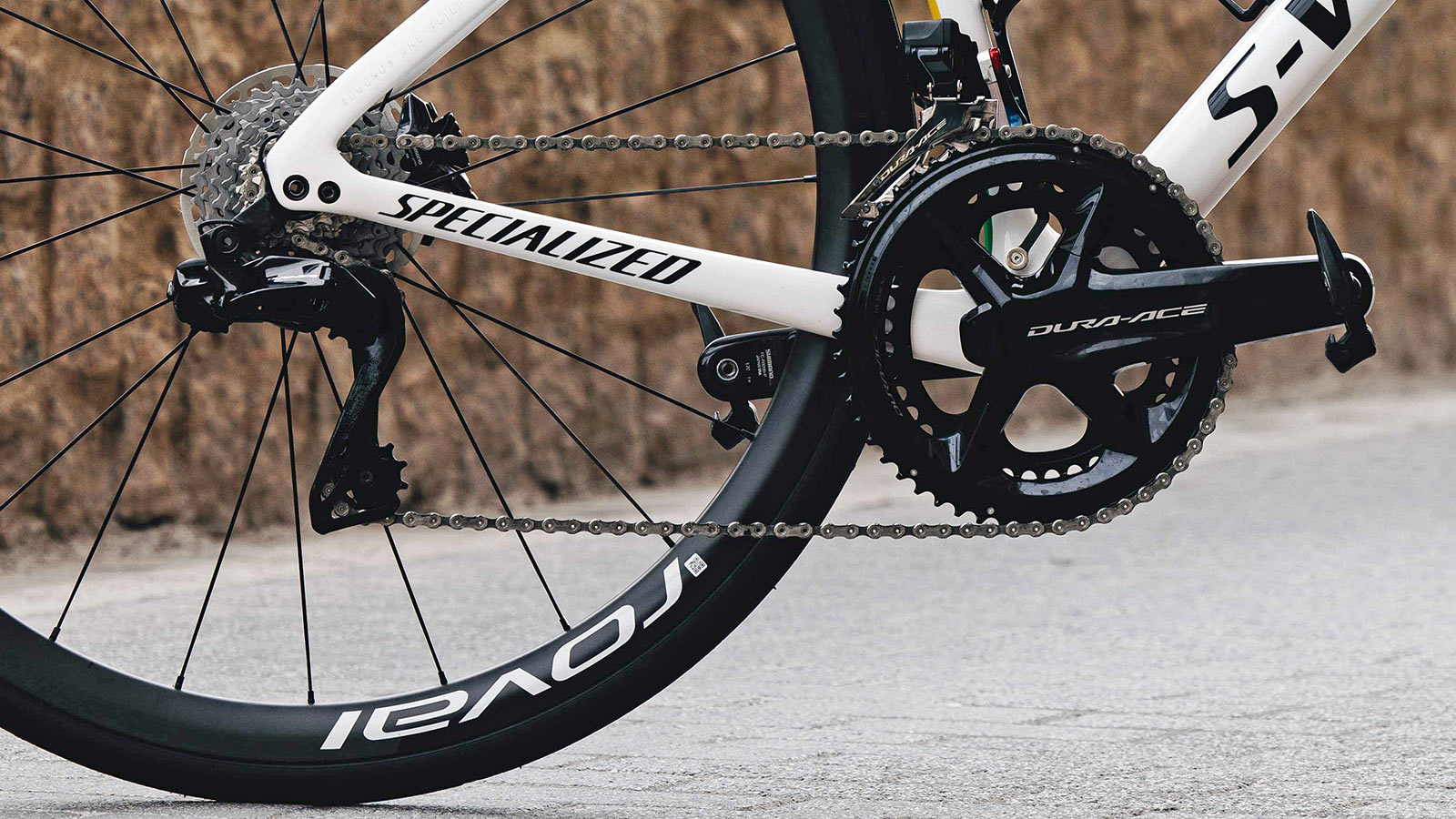 S-Works World Champ Tarmac SL7 of Remco Evenepoel, Shimano Dura-Ace Di2 drivetrain