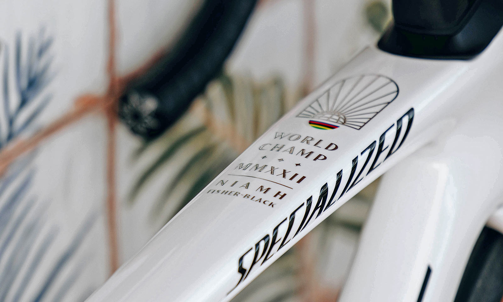 S-Works World Champ Tarmac SL7 of Niamh Fischer-Black, name on toptube