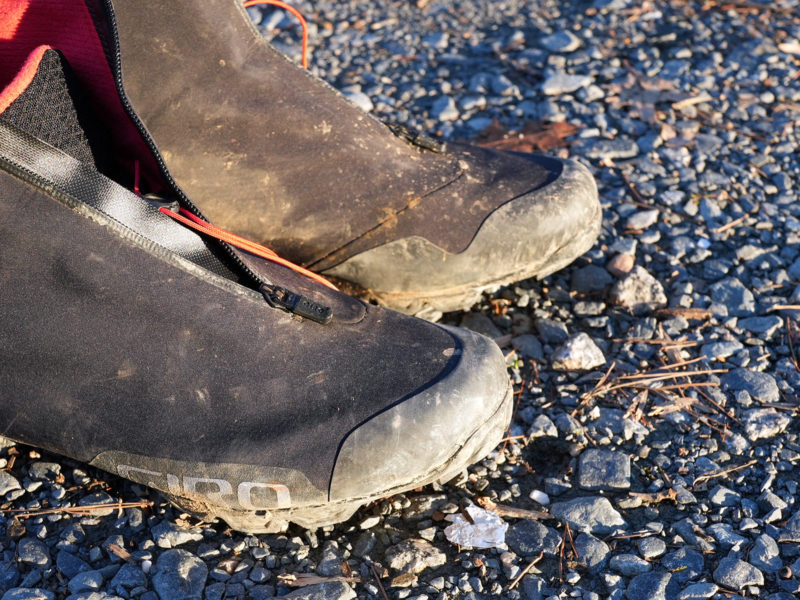 giro blaze winter MTB shoes review - closeup details on toe