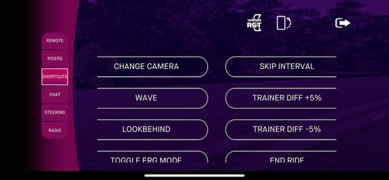 Wahoo KICKR STEER on screen
