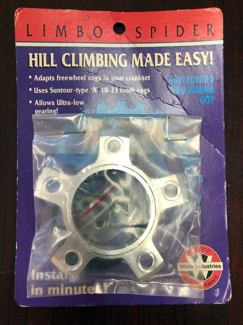 white industries limbo spider chainring cog adapter in packaging