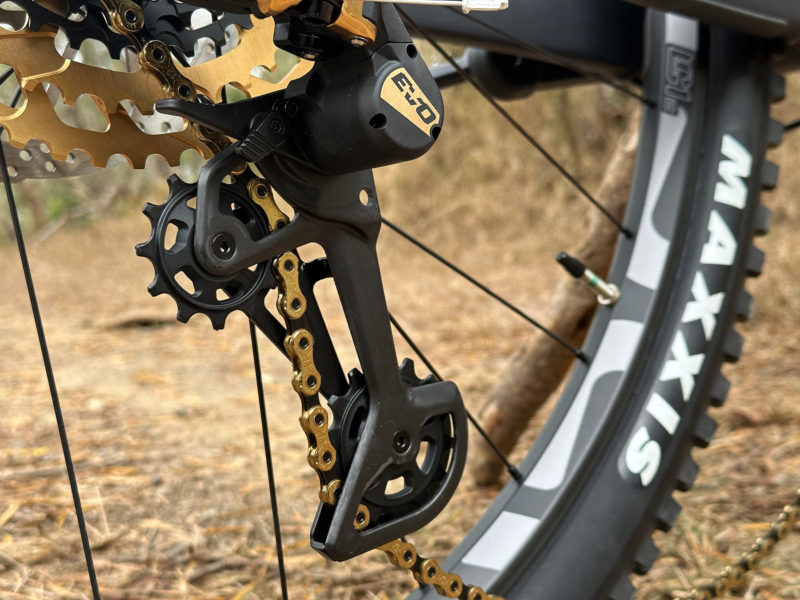 TRP EVO12 derailleur cage release lever shown released