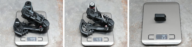sram transmission mountain bike derailleurs actual weights