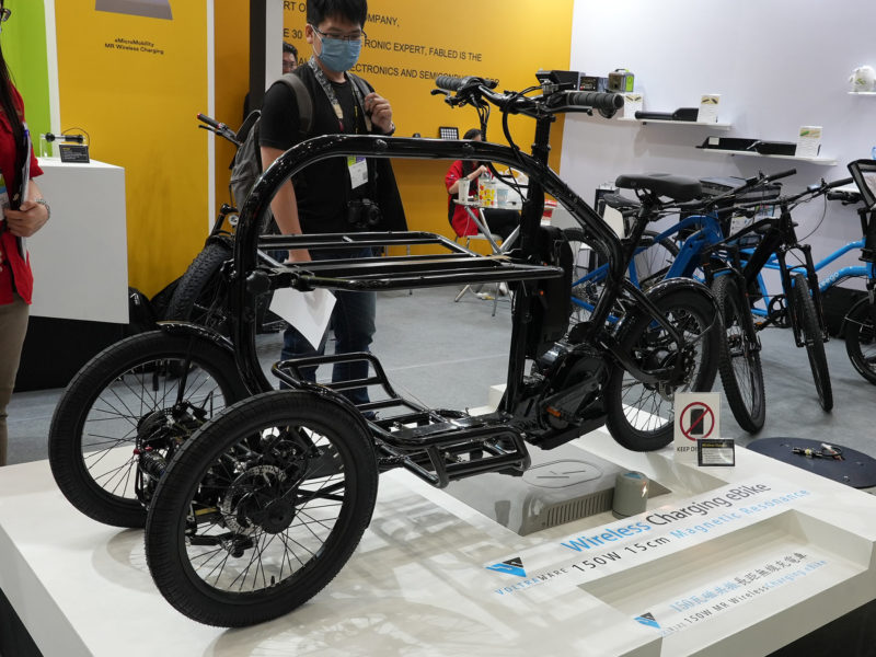 Voltraware wireless charging e-bike platform with cargo trike