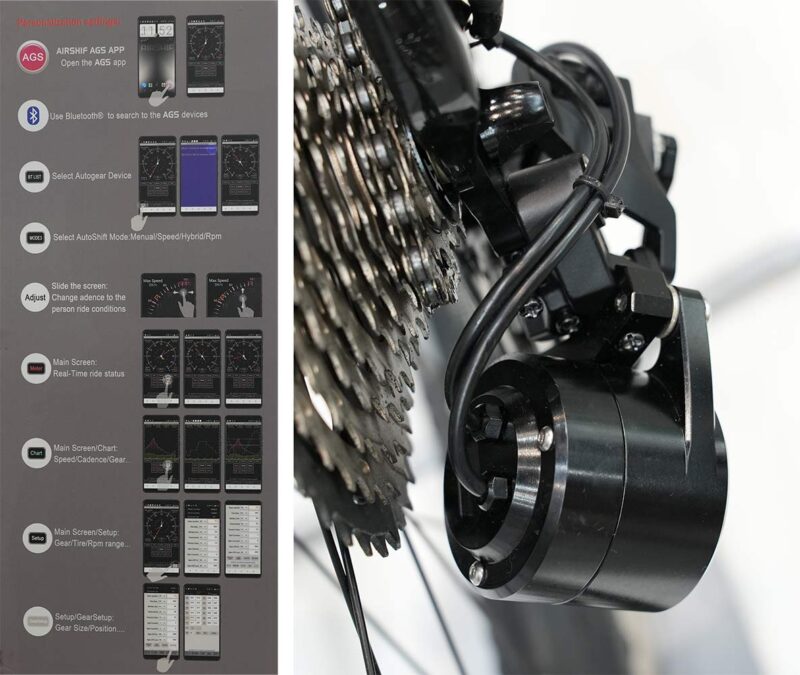 AirShif automatically shifting rear derailleur
