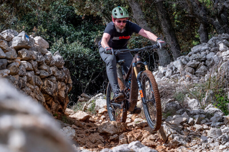 Next-gen Shimano eMTB ebikes transformed with AutoShift FreeShift automatic shifting, powered by LinkGlide, EP-801 & 11sp XT Di2, photo by Dan Milner, rock garden