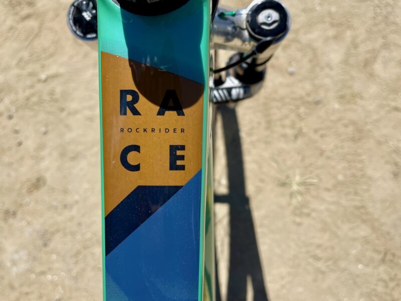 Pro Bike Check Silvia Blunks RockRider with Protoype Manitou fork top tube
