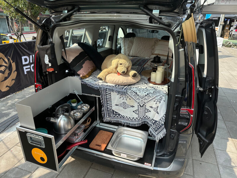 dirty formosa outdoor pavilion with car camping and vanlife setups