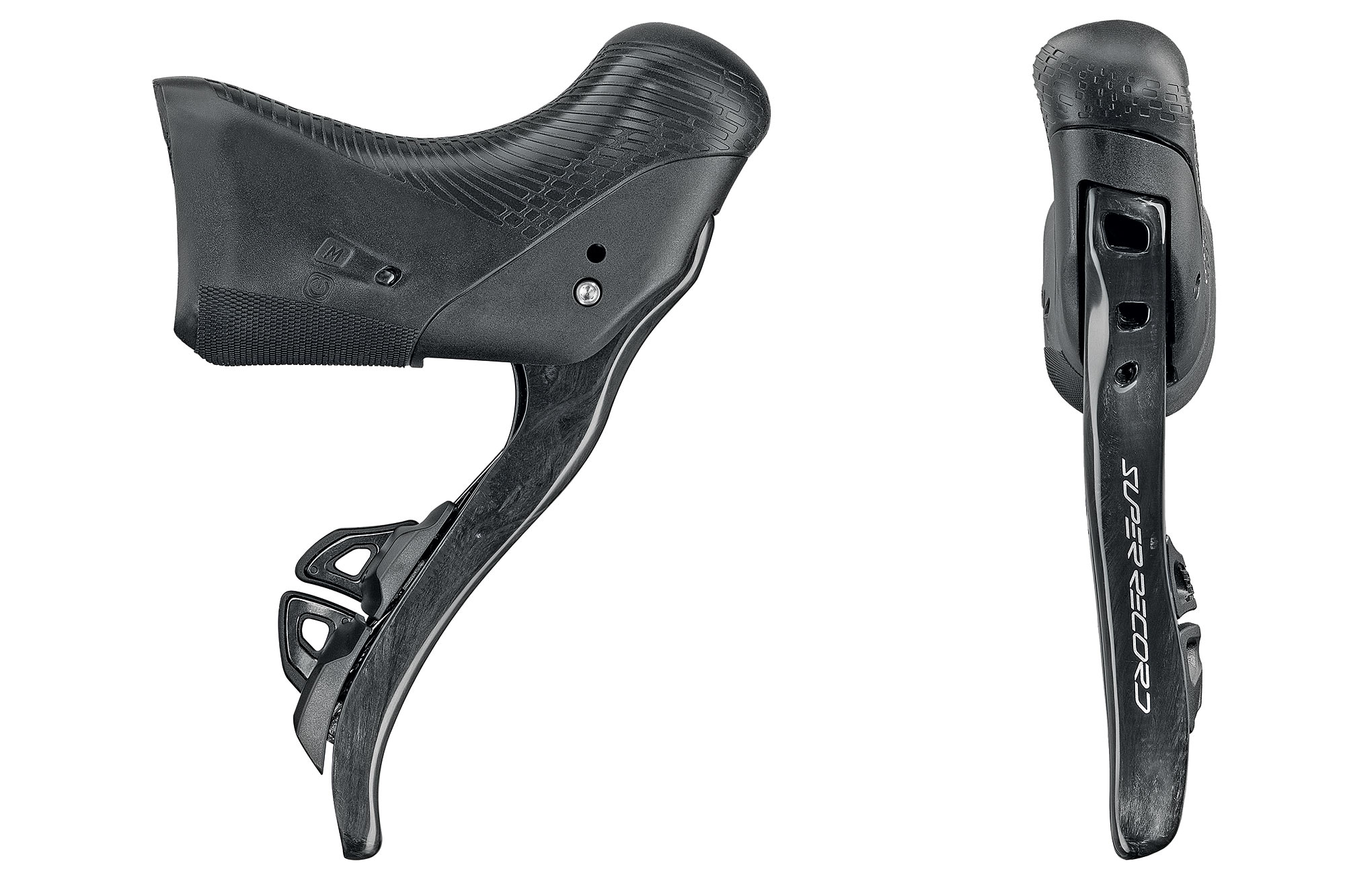 2023 Campagnolo Super Record Wireless gruppo, electronic-shift hydraulic disc brake 12-speed road bike drivetrain, new Ergopower levers inside