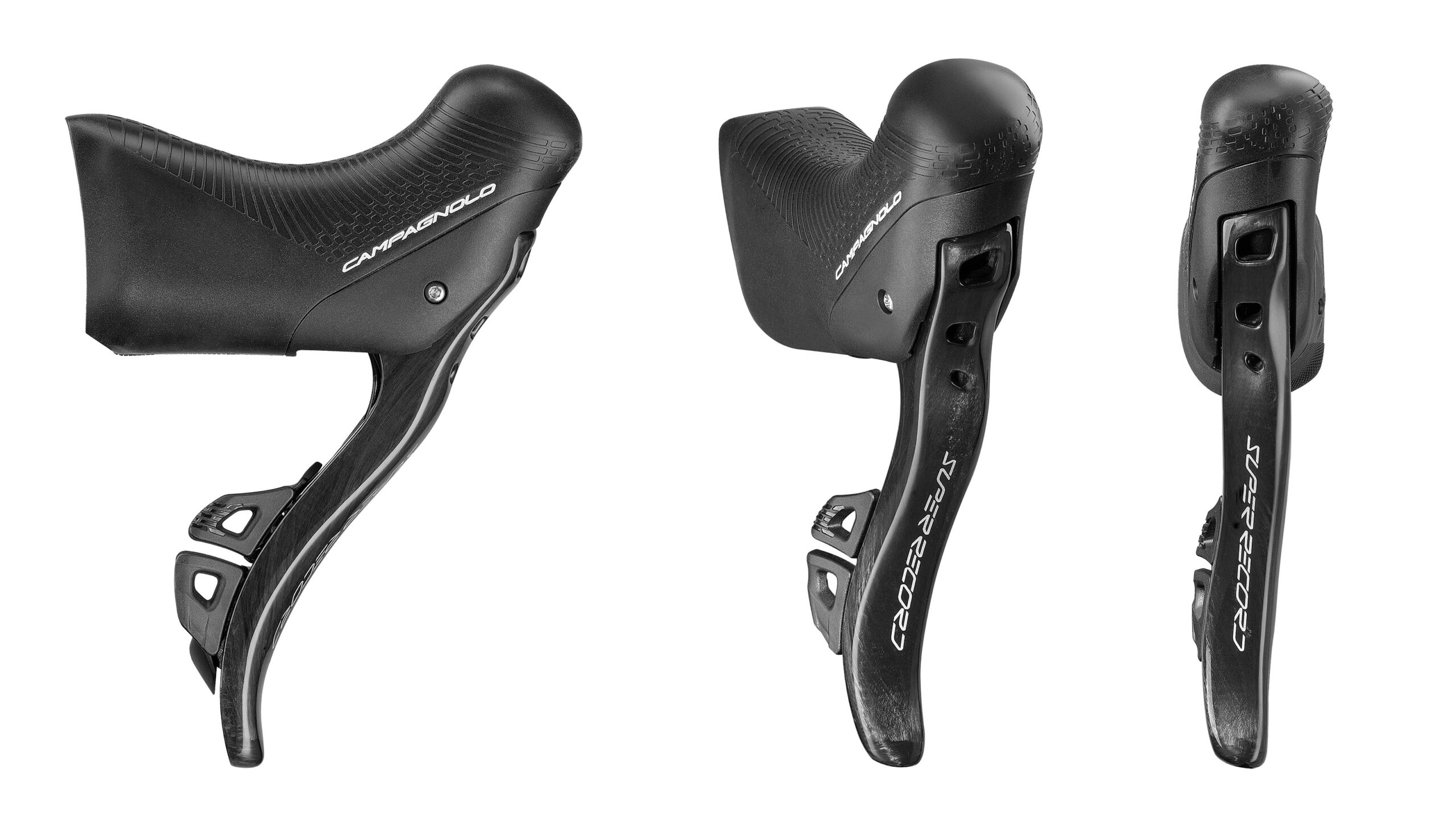 2023 Campagnolo Super Record Wireless gruppo, electronic-shift hydraulic disc brake 12-speed road bike drivetrain, new Ergopower levers