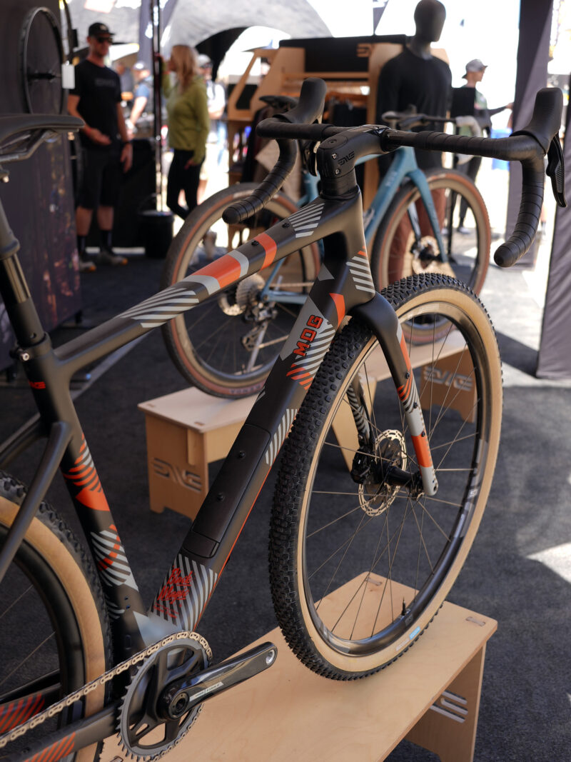 custom painted enve mod with black, gray and orange stripes