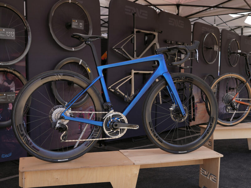 enve road bike with new aegean blue paint