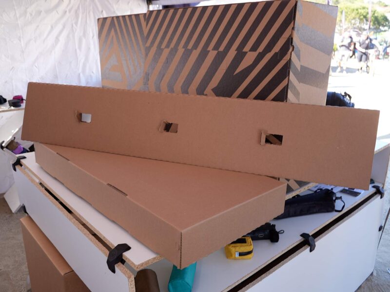 orucase adjustable size cardboard shipping box for bicycles