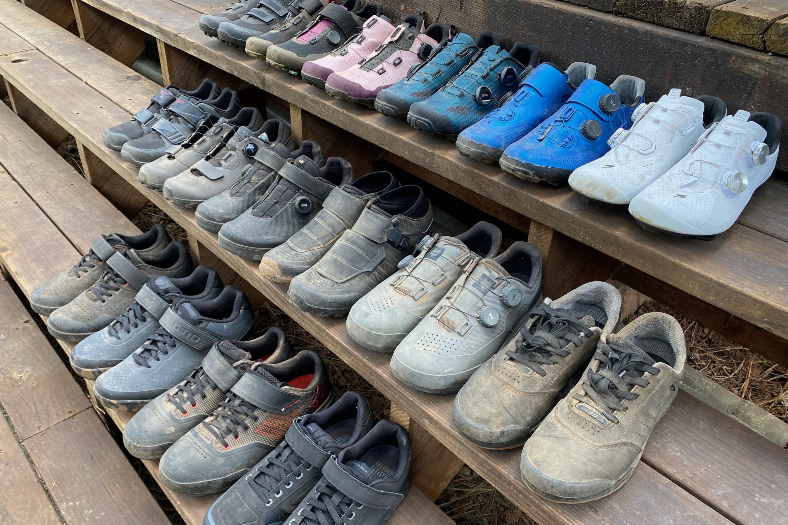 Different types of mountain bike shoes we tested