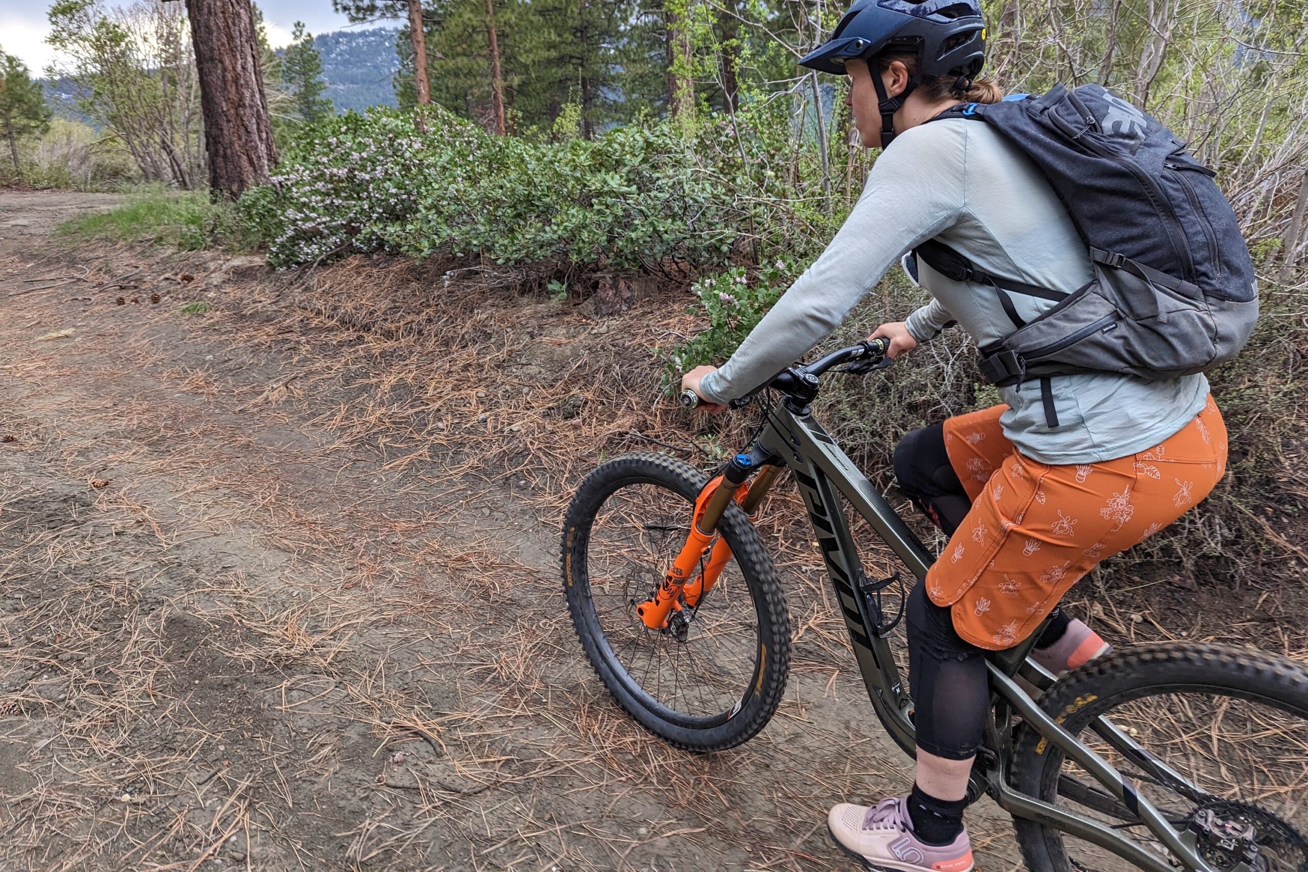 Riding in the Wild Rye Freel women's mountain bike shorts