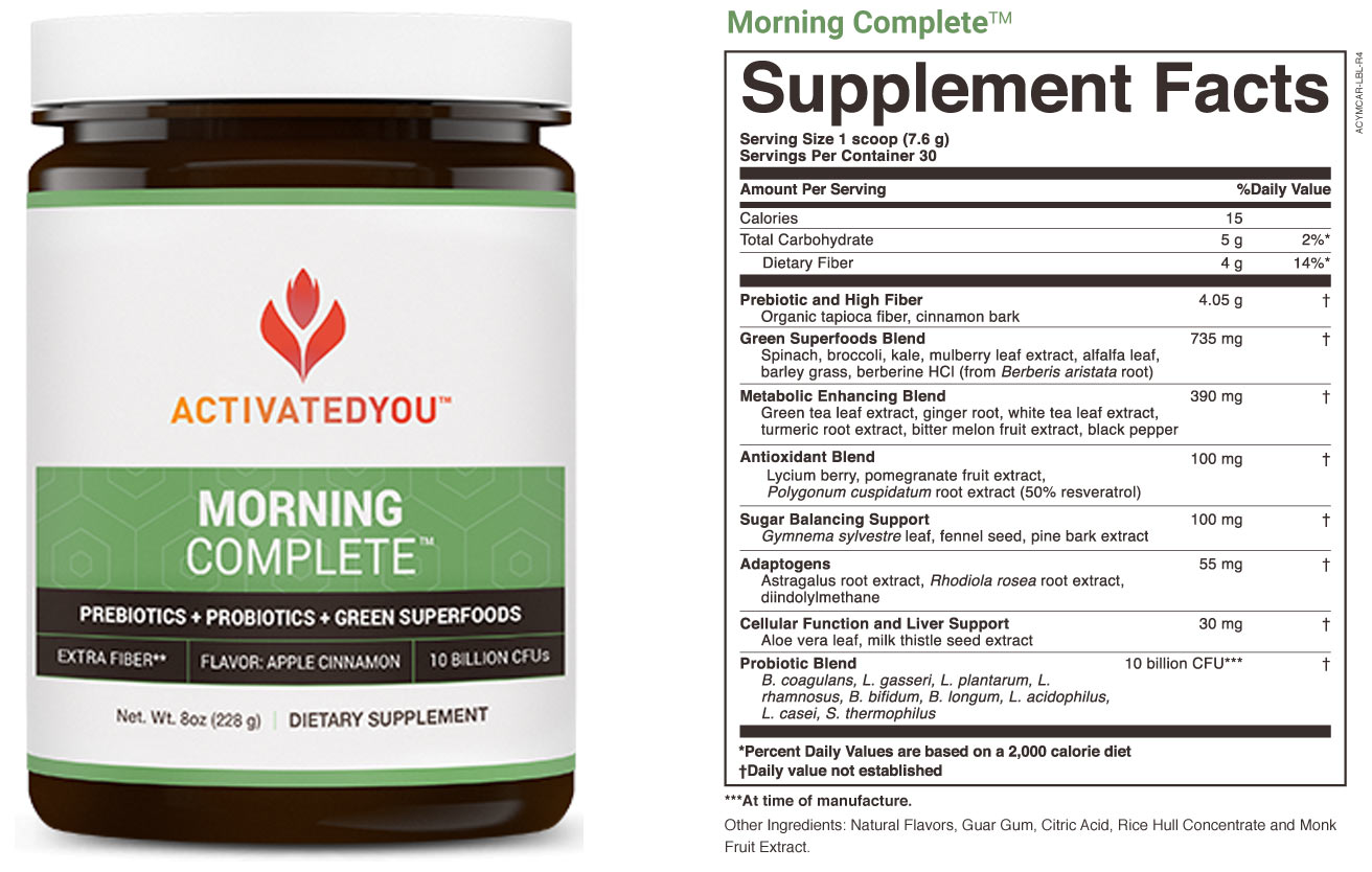 activated you morning complete green drink mix