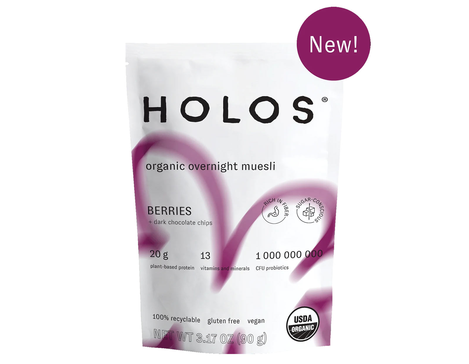 holos overnight muesli berry flavor