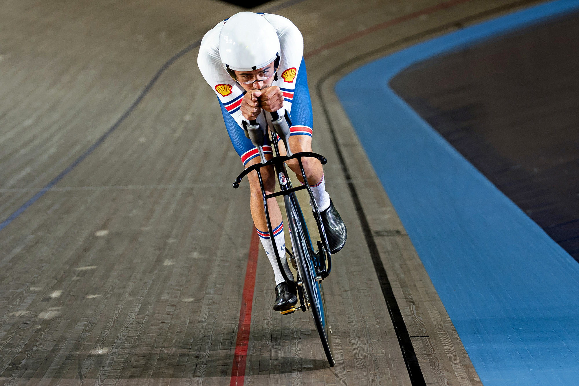 2023 Hope x Lotus HB.T next-gen custom 3d-printed ti & carbon aero track bike for UCI Worlds Glasgow, Tem GB training in velodrome