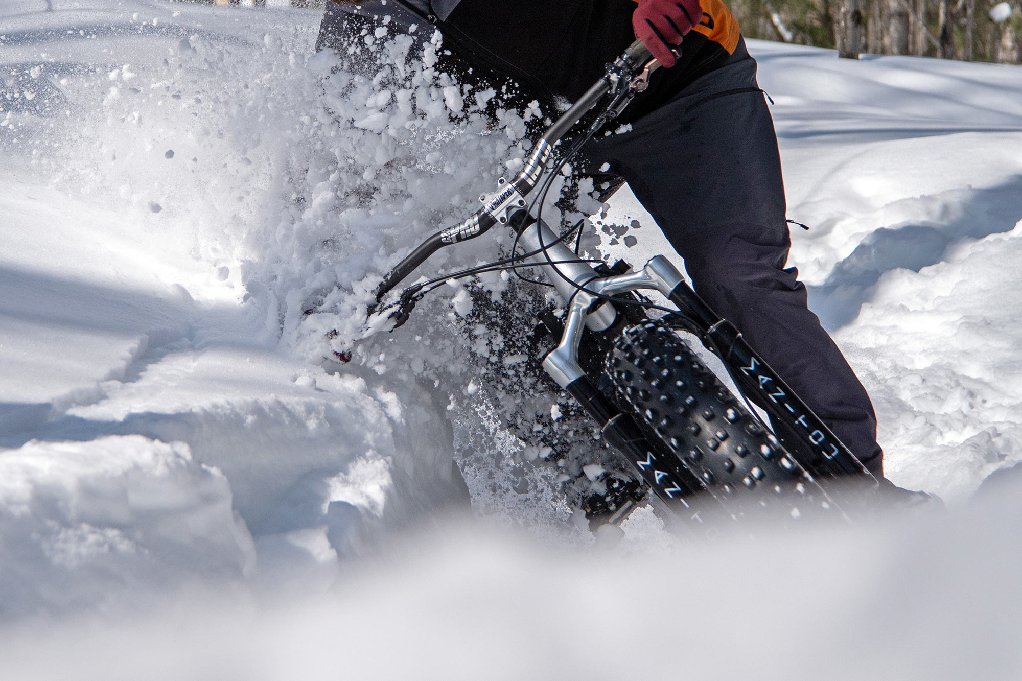 Manitou Mastodon lightweight fat bike suspension fork, snow riding