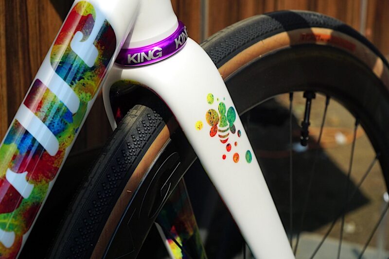 Mosaic Cycles close up down tube and fork leg