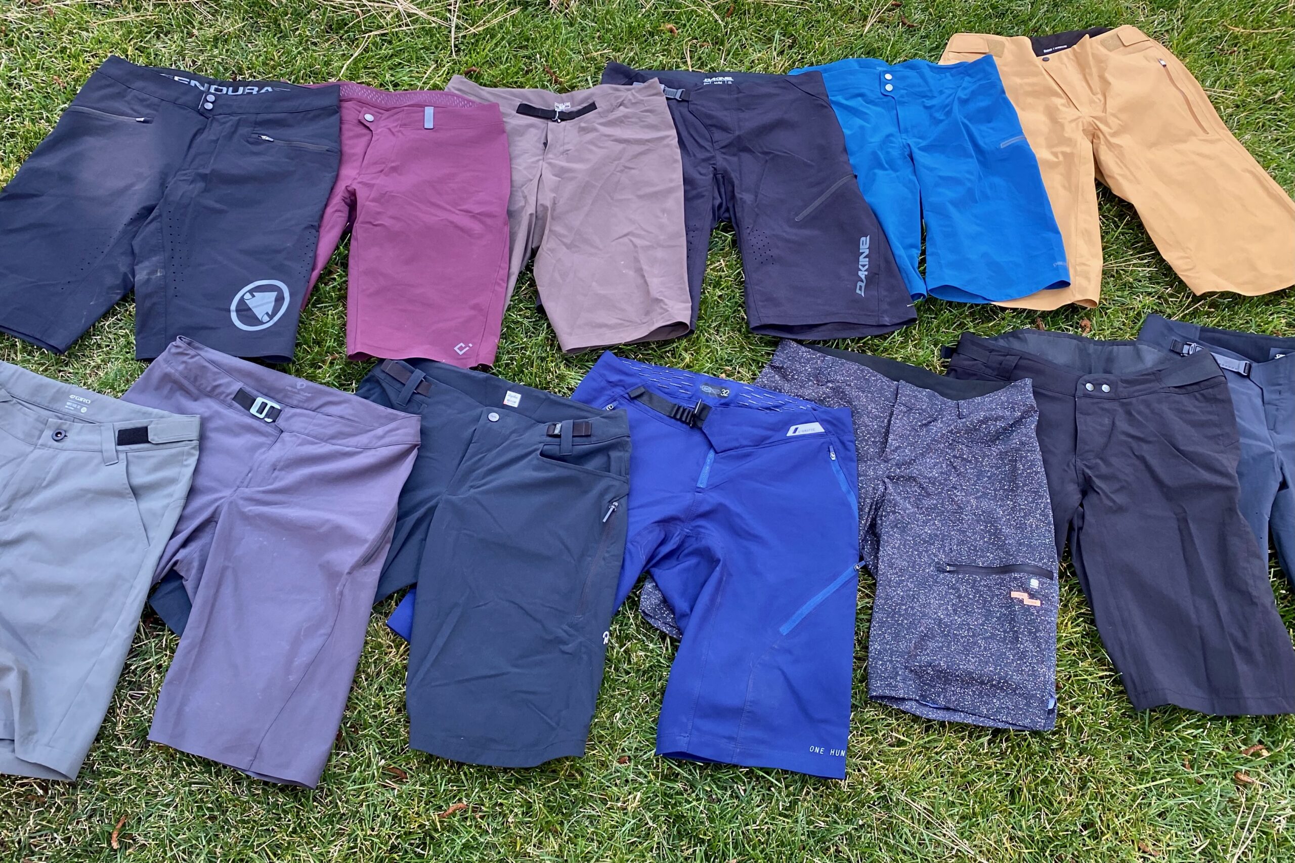 Group shot of mountain bike shorts tested
