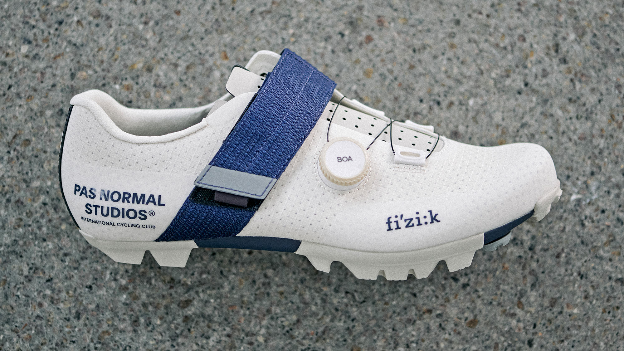 Pas Normal Studios X Fizik Vento Ferox Carbon limited edition gravel bike shoes collaboration, side