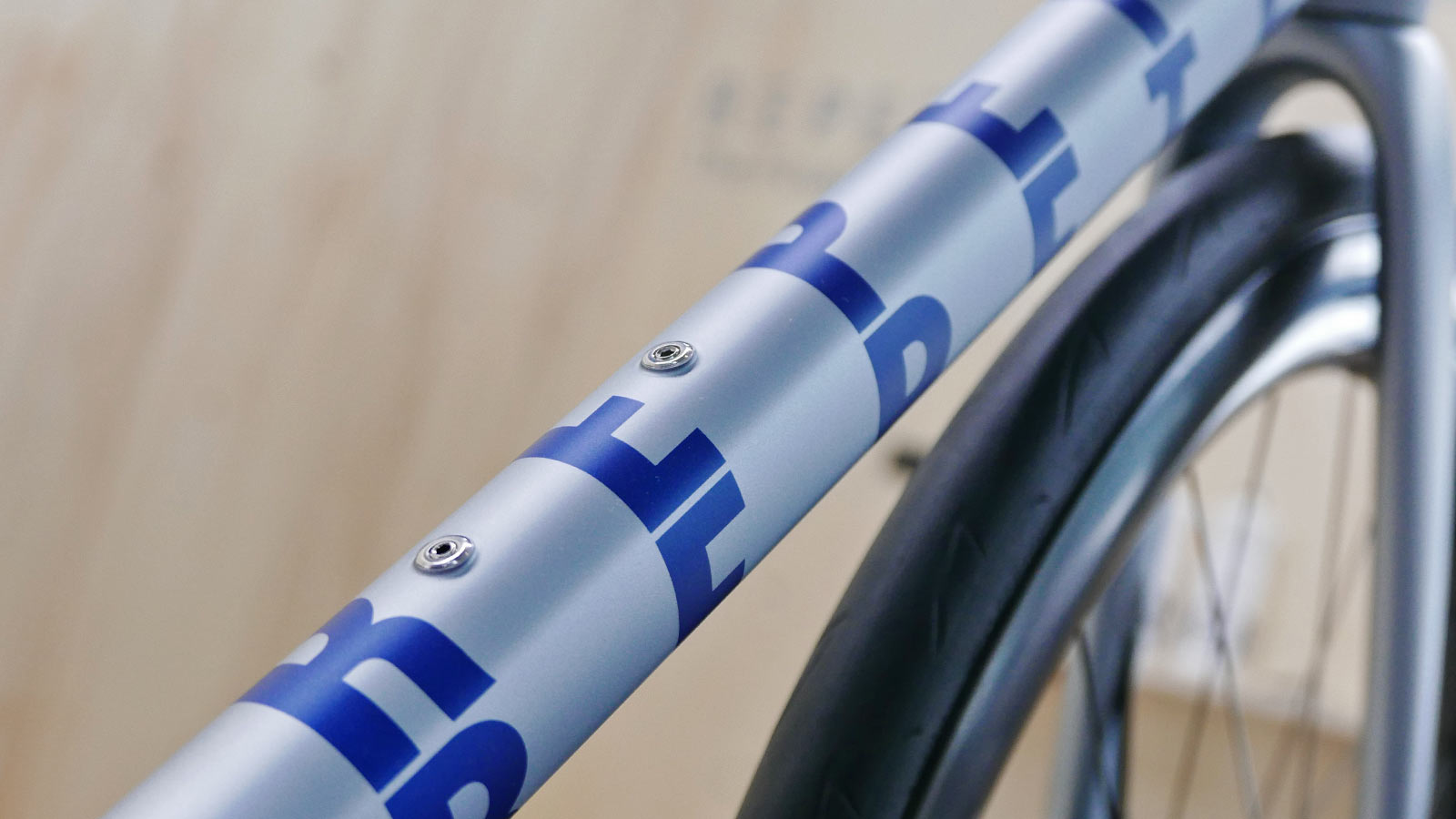 Repete R3 Reason fully integrated handmade modern steel road bike, downtube with flush bottle cage bolts