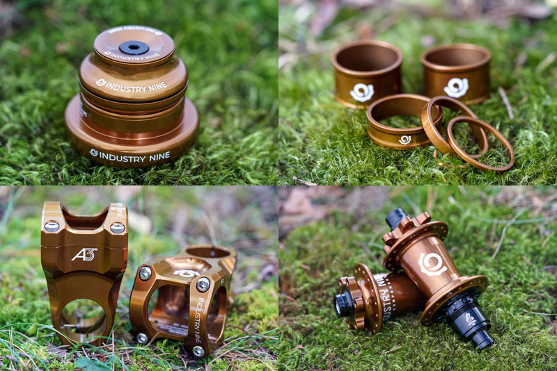 industry nine limited edition bronze ano headset stem and spacers