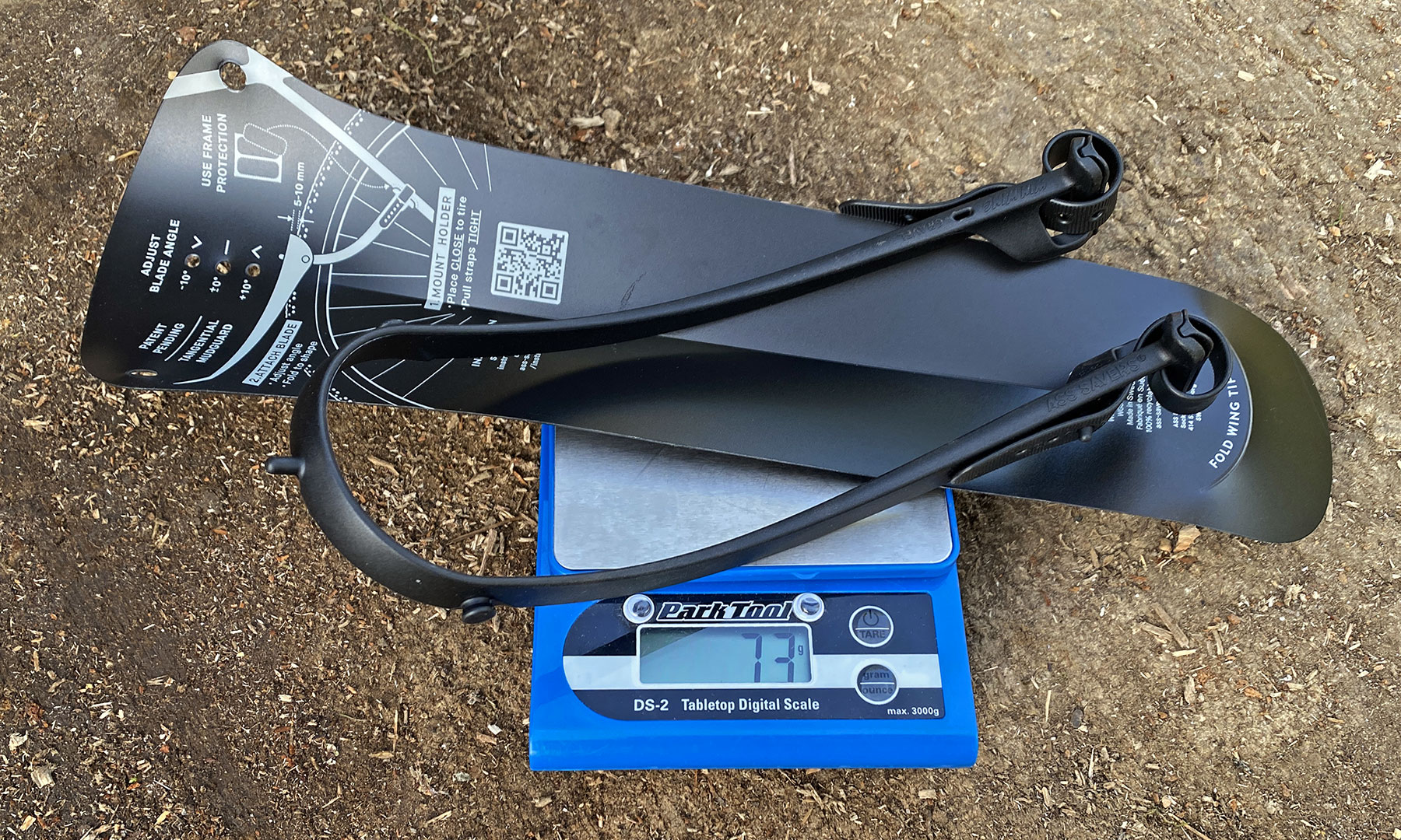 Ass Savers Win Wing 2 updated and improved strap-on gravel bike fender, Stealth edition 73g actual weight