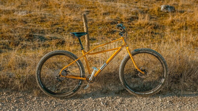 Brooks England B72 on a bike from the side