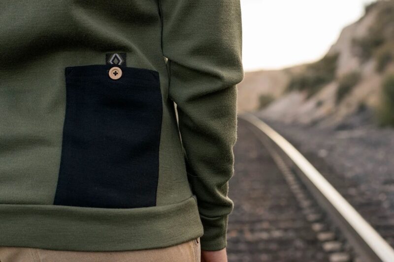 Camp and Go Slow Henley Merino riding shirt back pocket