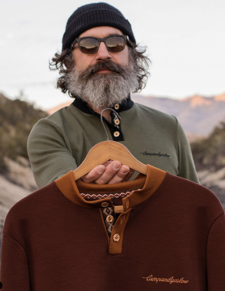 Camp and Go Slow Henley Merino riding shirt both colors