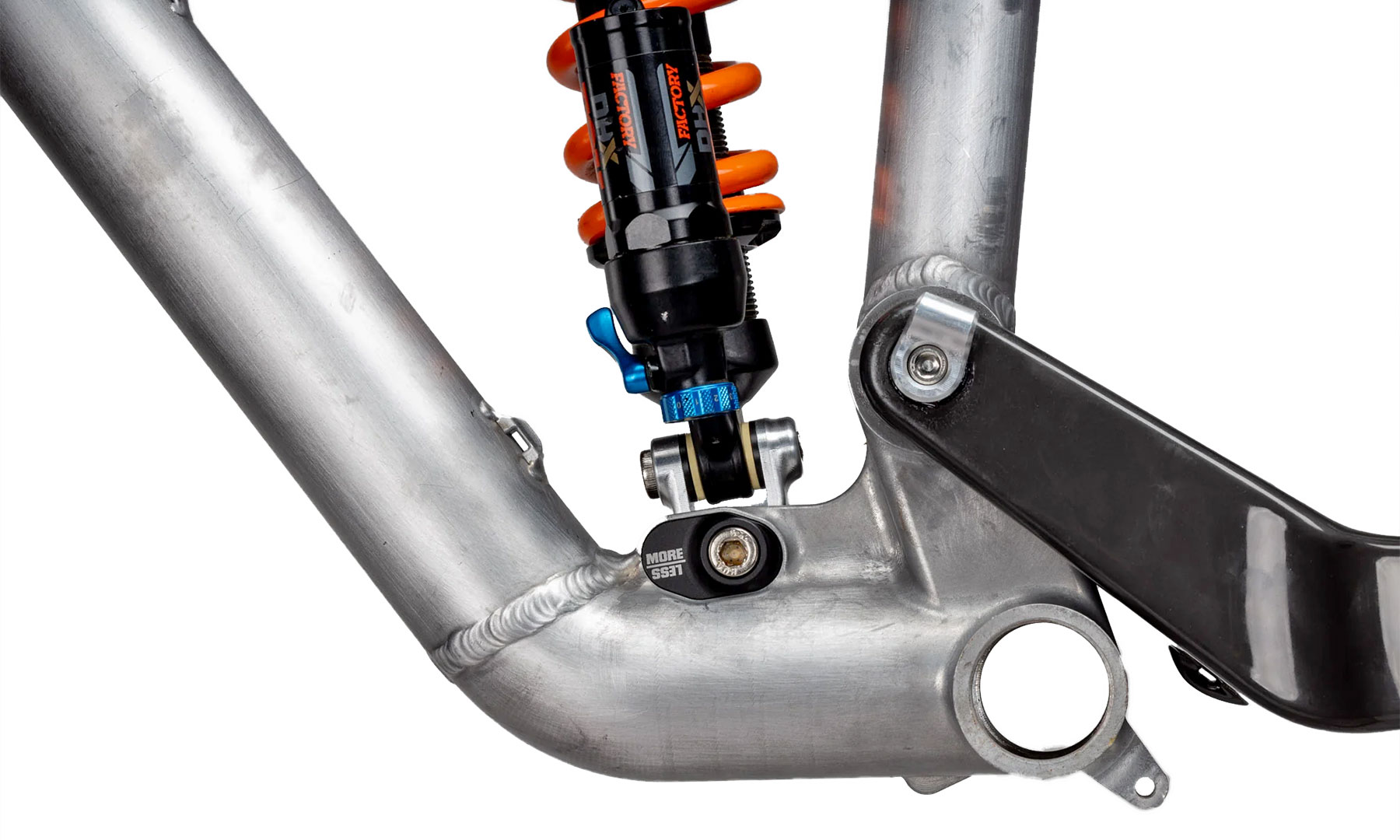 Frameworks DH bike frame, pre-order aluminum & carbon downhill bike project of Neko Mulally, frame deatil