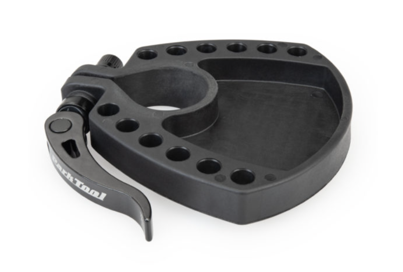 Park Tool Work Tray attaches to repair stand