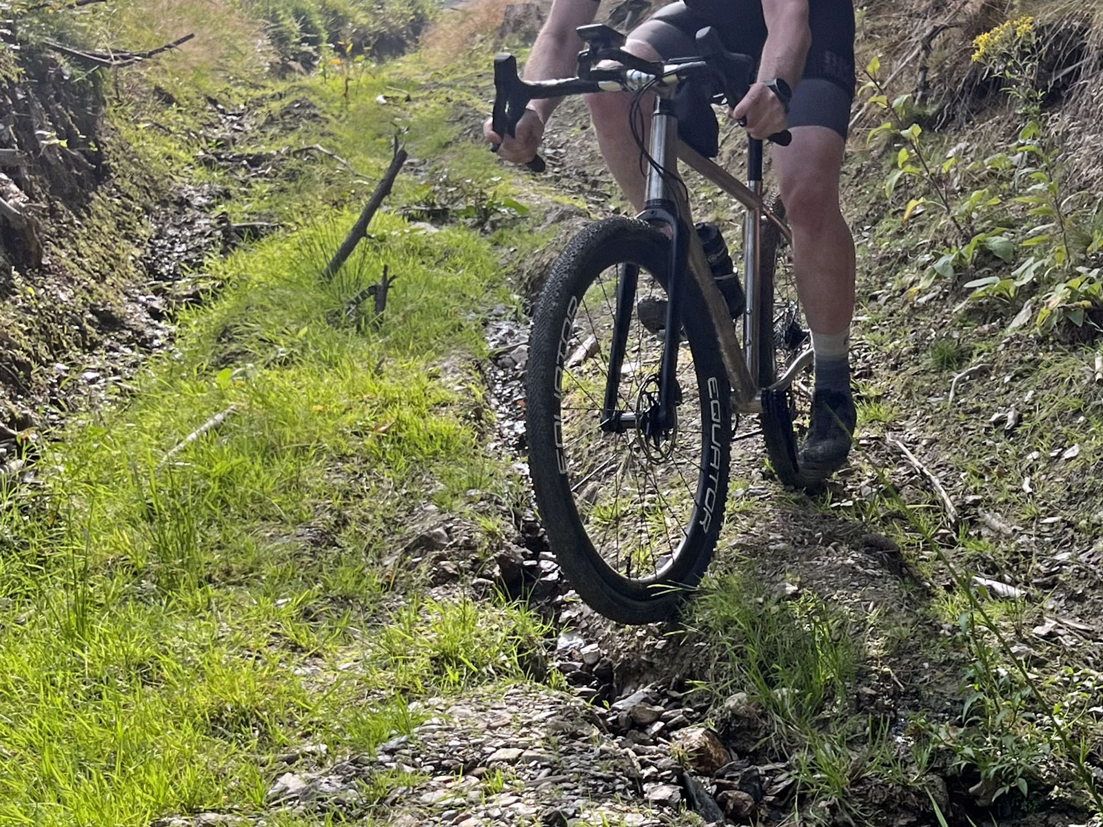 Equator Yasei titanium affordable gravel bike review, tough trail riding