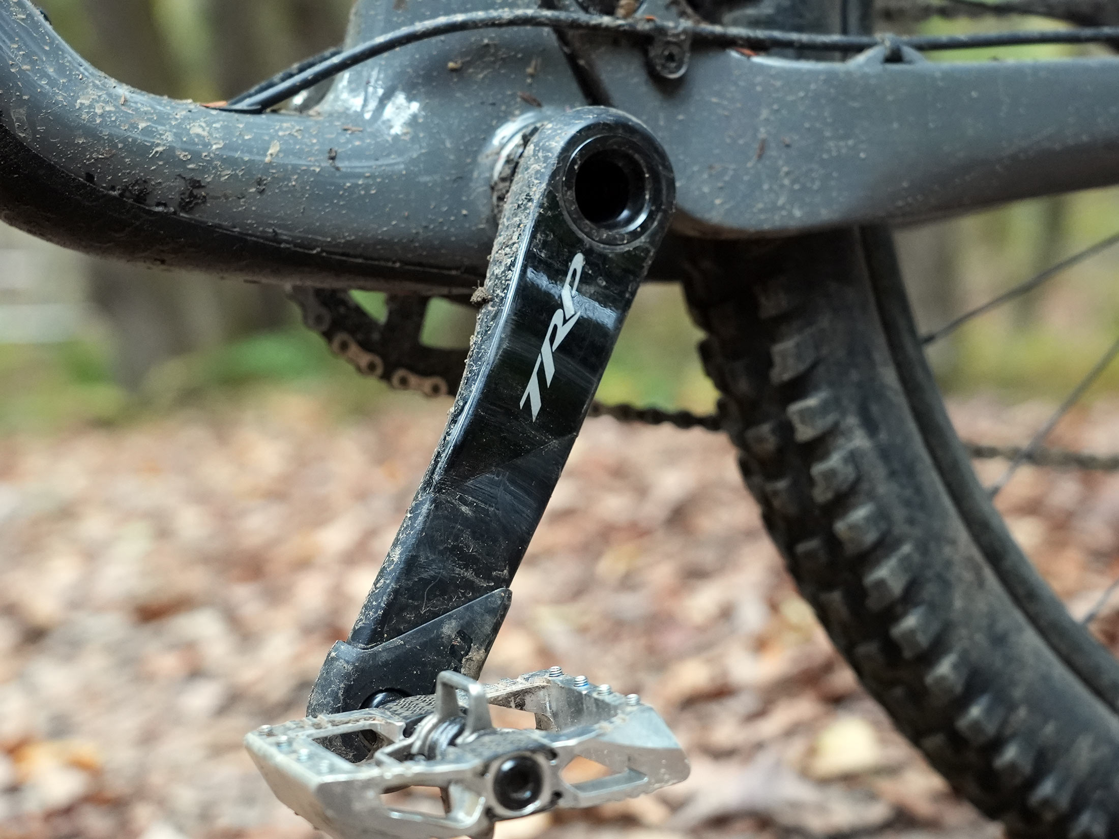 TRP EVO 12 MTB group closeup details of cranks