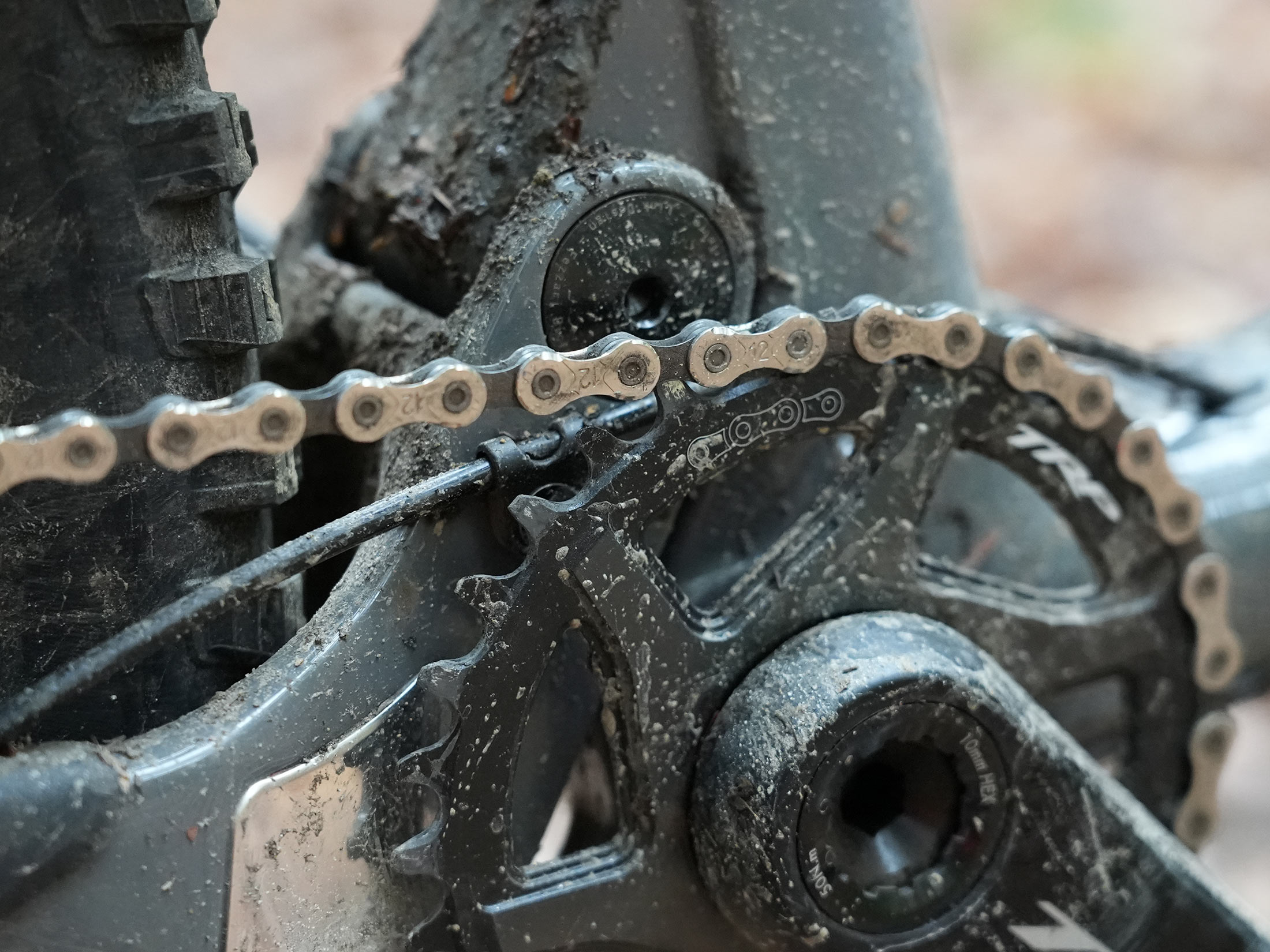 TRP EVO 12 MTB group closeup details of chainring